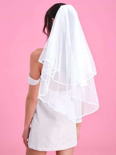 Elbow Bridal Veils Two-tier Ribbon Edge #UKM03010309