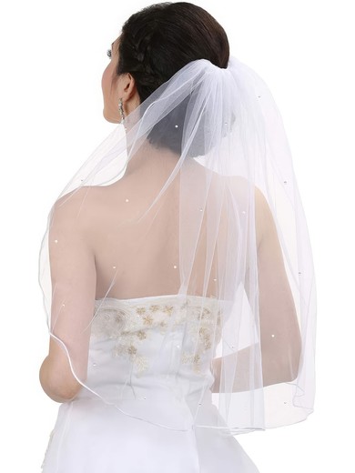 Elbow Bridal Veils One-tier Ribbon Edge #UKM03010312