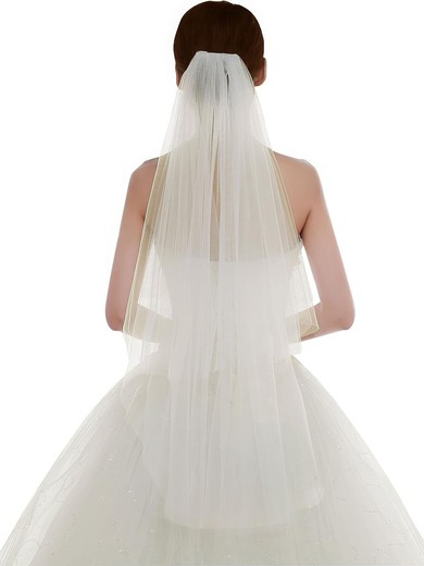 Fingertip Bridal Veils Two-tier Cut Edge #UKM03010314