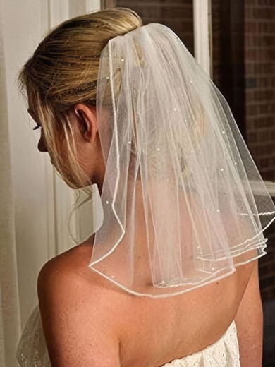 Shoulder Veils One-tier Ribbon Edge #UKM03010315