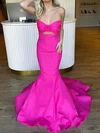 Elegant Trumpet/Mermaid Satin Sweetheart Cut Out Prom Dresses #UKM020126429