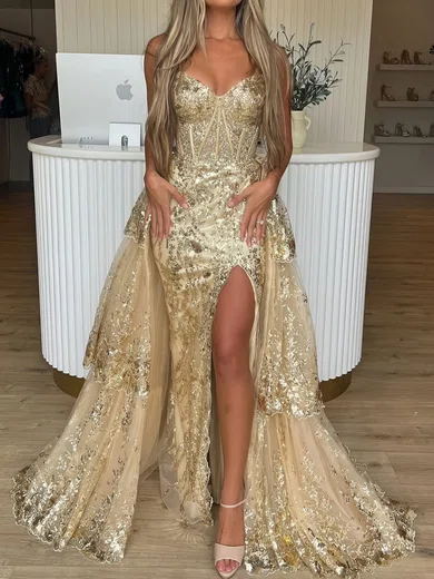 Ball Gown Strapless Sparkly Sequin Prom Dresses With Appliques #UKM020126448