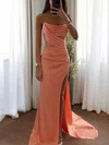 Mermaid Strapless Satin Corset Prom Dresses with Ruched #UKM020126534