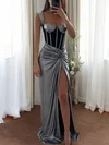 Sweetheart Satin Corset Prom Dresses with Knot #UKM020126538