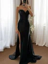 Mermaid Strapless Satin Corset Prom Dresses with Ruched #UKM020126551