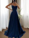 A-line Sweetheart Corset Satin Prom Dresses with Slit #UKM020126572