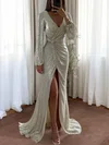 Sparkly Mermaid Long Sleeves Sequin Prom Dresses #UKM020126582