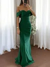 Mermaid Off-the-shoulder Satin Prom Dresses #UKM020126590