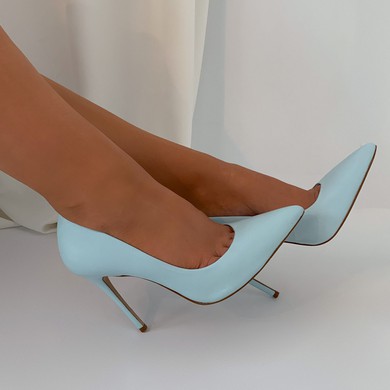 Soft Sky Stiletto Heel Closed Toe Pumps #UKM03031556