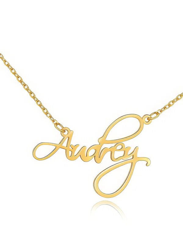 Custom 18k Gold Plated Letter Name Necklace #UKM03060208