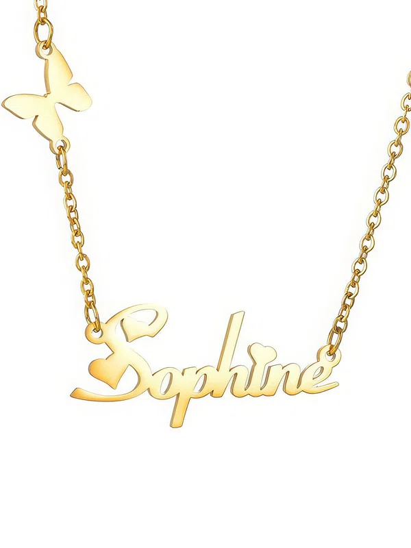 Custom 18k Gold Plated Butterfly Name Necklace Christmas Gifts #UKM03060211