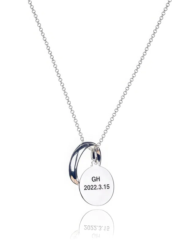 Circle Engraved Necklace #UKM03060229