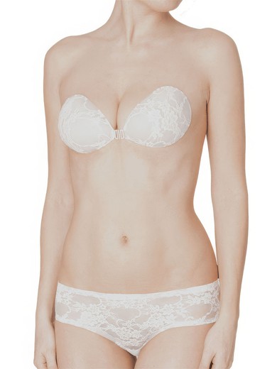 Sticky White The Classic Lace Backless Bra #UKM03110065