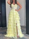 Cute Ball Gown/Princess Chiffon Appliques Tiered Prom Dresses #UKM020126775