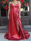 Ball Gown Sweetheart Sparkly Sequin Prom Dresses With Bow #UKM020126941