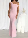 Sheath/Column Asymmetrical Neck Jersey Prom Dresses #UKM020126978