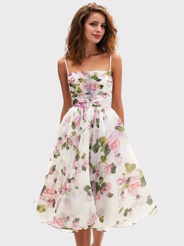 Cute Ball Gown/Princess Organza Floral Lace-up Prom Dresses #UKM020126991