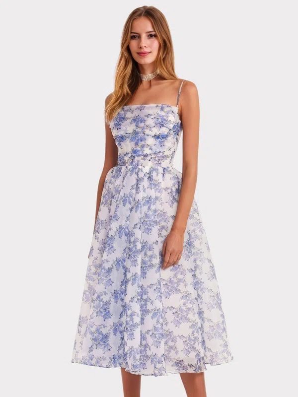 Cute Ball Gown/Princess Organza Floral Ruched Prom Dresses #UKM020126994