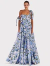 Ball Gown Square Neck Floor-length Floral Prom Dresses #UKM020126997