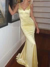 Mermaid V-neck Satin Backless Cut Out Prom Dresses #UKM020127009