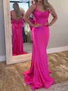 Mermaid Cowl Neck Satin Corset Prom Dresses With Bow #UKM020127082