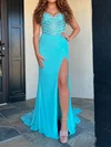 Sheath/Column Sweetheart Chiffon Beaded Prom Dresses With Ruched #UKM020127130