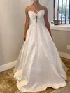 Ball Gown Strapless Satin Beaded Prom Dresses With Bow #UKM020127135