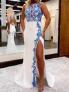 Sheath/Column Scoop Neck Sparkly Sequin Prom Dresses With Appliques #UKM020127211
