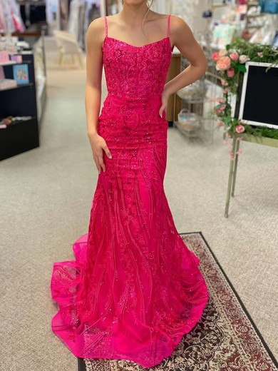 Mermaid V-neck Sparkly Sequin Prom Dresses With Appliques #UKM020127213