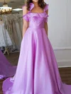 Ball Gown Square Neck Satin Cut Out Prom Dresses #UKM020127300