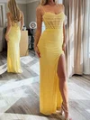 Sheath/Column Sweetheart Chiffon Beaded Prom Dresses With Ruched #UKM020127347