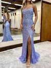 Sheath/Column Scoop Neck Sparkly Sequin Prom Dresses #UKM020127380
