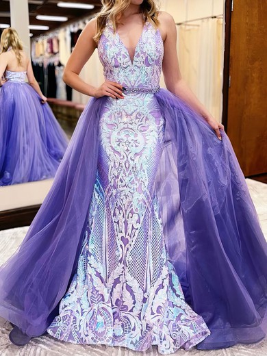 Ball Gown Halter Sparkly Sequin Prom Dresses #UKM020127397