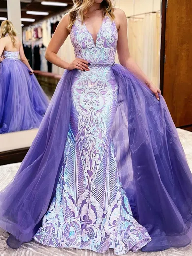 Ball Gown Halter Sparkly Sequin Prom Dresses #UKM020127397