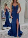 Sheath/Column V-neck Jersey Beaded Prom Dresses #UKM020127416