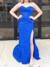 Sheath/Column Strapless Lace Corset Prom Dresses With Ruched #UKM020127452