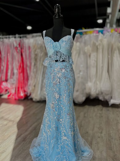 Mermaid Sweetheart Lace Two Piece Prom Dresses With Appliques #UKM020127469