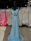 Mermaid Sweetheart Lace Two Piece Prom Dresses With Appliques #UKM020127469