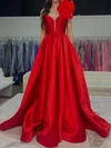 Ball Gown One Shoulder Satin Prom Dresses With Ruched #UKM020127470