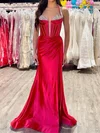 Sheath/Column Halter Satin Prom Dresses With Beading #UKM020127473