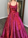 Ball Gown Square Neck Satin Prom Dresses With Bow #UKM020127483