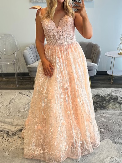 Ball Gown Sweetheart Lace Corset Prom Dresses With Appliques #UKM020127562