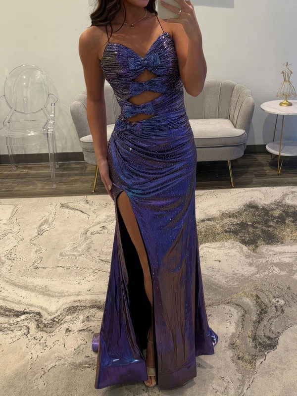 Sheath/Column Sweetheart Metallic Prom Dresses With Beading #UKM020127594