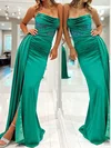 Sheath/Column Cowl Neck Satin Corset Prom Dresses With Beading #UKM020127776
