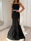 Mermaid Strapless Satin Prom Dresses With Bow #UKM020127800