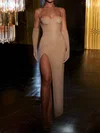 Glitter Sheath/Column Sweetheart Split Prom Dresses #UKM02028397