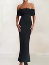 Elegant Black Jersey Bodycon Ruched Cut Out Prom Dresses #UKM02028389