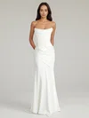 Sheath/Column Straight Satin Ruched Maxi Dresses PT02028866