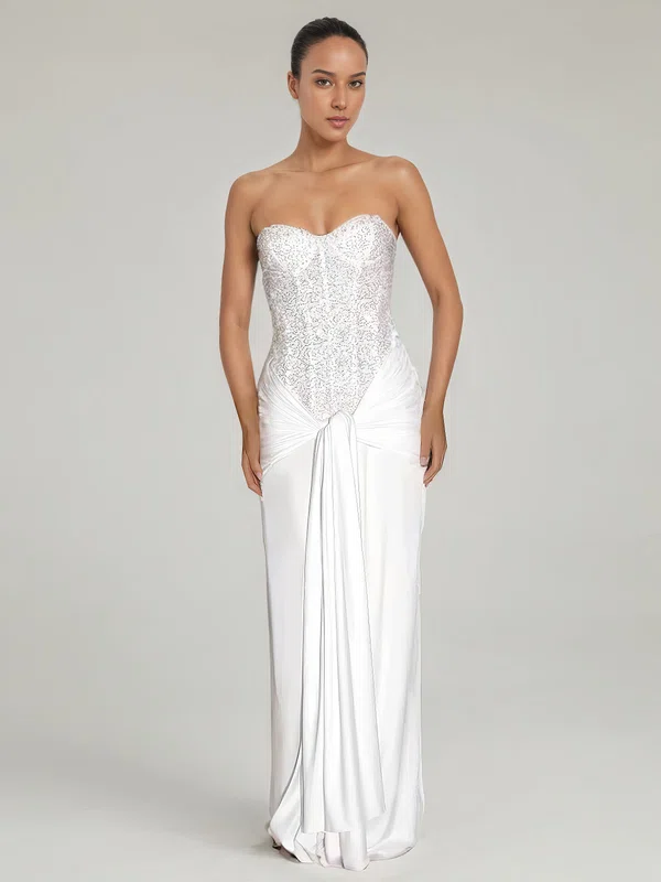 Sheath/Column Sweetheart Chiffon Beading Maxi Dresses PT02028869