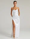 Sheath/Column V-neck Satin Ruched Maxi Dresses PT02028888